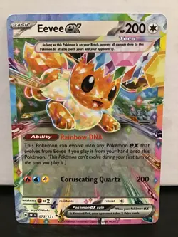 Eevee ex 75/131 Pokemon Prismatic Evolutions Double Rare Holo - Image 1