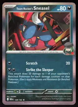 Team Rocket's Sneasel 128/182 Rare Destined Rivals Pokemon Reverse Holo NM - Image 1