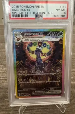 2025 POKEMON PRE EN-PRISMATIC EVOLUTIONS #161 UMBREON EX PSA 8 - Image 1