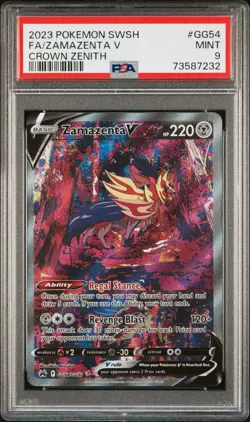 Zamazenta V GG54/GG70 Sword Shield Crown Zenith Pokemon PSA 9 - Image 1