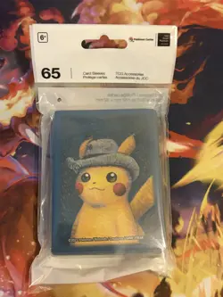 Sealed Pikachu with Grey Felt Hat Pokemon Center x Van Gogh Museum 65 CT Sleeves - Image 1