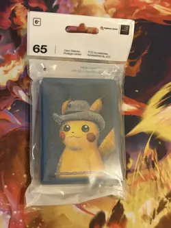 Sealed Pikachu with Grey Felt Hat Pokemon Center x Van Gogh Museum 65 CT Sleeves - Image 2