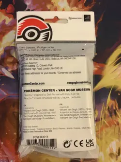 Sealed Pikachu with Grey Felt Hat Pokemon Center x Van Gogh Museum 65 CT Sleeves - Image 3