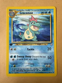 Pokemon TCG Croconaw Neo Genesis Card 32/111 1st Edition Uncommon Near Mint - Image 1