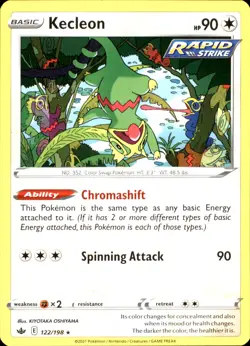 Kecleon 122/198 Rare - Pokemon SWSH06: Chilling Reign NM - Image 1