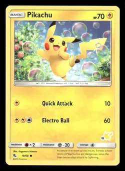 Pikachu - 19/68 (#15 Pikachu Stamped) 019/068 P Battle Academy LP Pokemon - Image 1