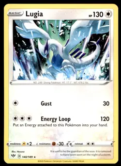 Lugia 140/189 Rare Darkness Ablaze Pokemon Near Mint - Image 1
