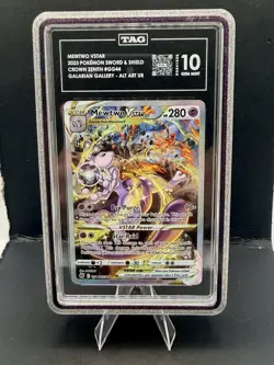 TAG 10 Mewtwo VSTAR Alt Art Holo Ultra Rare GG44/GG70 Crown Zenith GG - Image 2