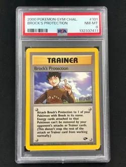 Pokemon 2000 Brock's Protection 101/132 PSA 8 - Image 1
