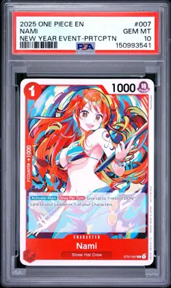 2025 One Piece - Nami - New Year Event Participant ST01-007 Gem Mint PSA 10 - Image 1