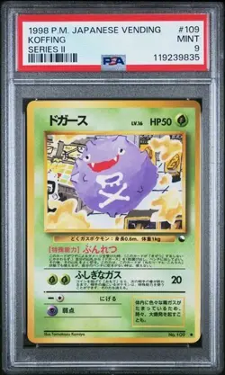 1998 POKEMON JAPANESE VENDING Series 2 - KOFFING #109 PSA 9 - Image 1