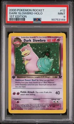 2000 Pokemon Dark Slowbro - Team Rocket 1st Edition Holo Rare #12 - PSA 9 MINT - Image 1