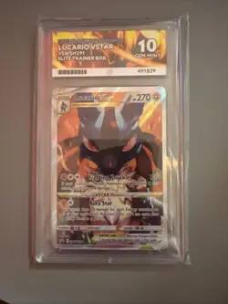 Pokemon TCG Lucario VSTAR SWSH291 Promo Crown Zenith Graded ACE10 - Image 1