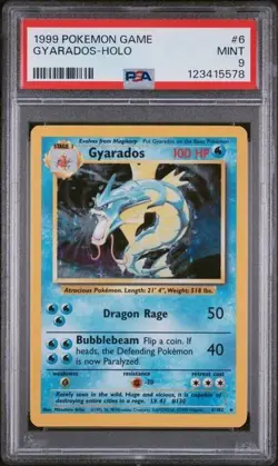 1999 Pokemon Gyarados 6/102 Holo Rare Base Set Game PSA 9 - Image 1