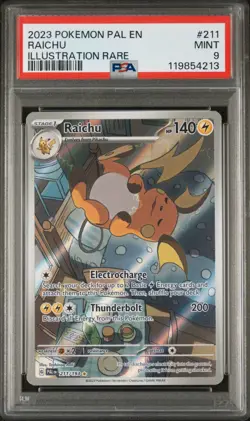 2023 POKEMON PAL EN-PALDEA EVOLVED ILLUSTRATION RARE #211 RAICHU PSA 9 - Image 1
