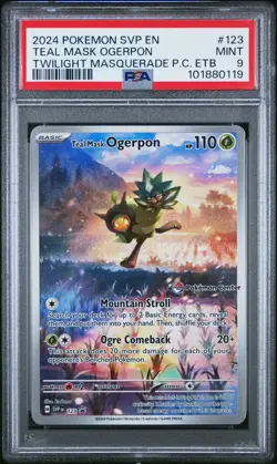2024 POKEMON TWM POKEMON CENTER ETB PROMO SVP EN #123 TEAL MASK OGERPON PSA 9 - Image 1