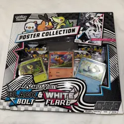POKEMON SV10.5 BLACK BOLT WHITE FLARE POSTER COLLECTION BOX SEALED - Image 1