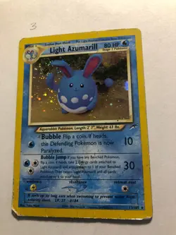 Pokemon Neo Destiny Light Azumarill 13/105 Holo Rare HP - Image 1
