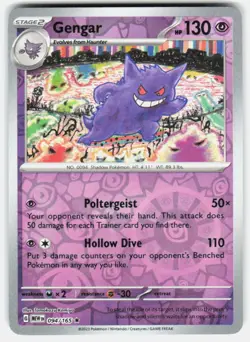 GENGAR 094/165 RARE 151 POKEMON REVERSE HOLO NM/M - Image 1