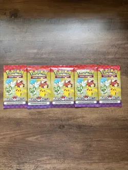 LOT of 5 2023 McDonalds POKEMON Match Battle TCG Booster Packs - Image 1