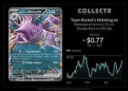 Pokemon Team Rocket’s Nidoking ex 119/182 SVP 217 Sv: Destined Rivals Holo - Image 3