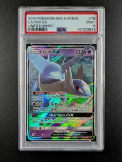 2019 Pokemon LATIOS #78/236 Unified Minds Holo Ultra Rare English PSA 9 - Image 1