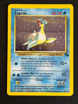 Lapras 10/62 Holo Rare Fossil Pokemon Lightly Played - Image 1