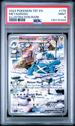 2024 POKEMON TEF EN-TEMPORAL FORCES ILLUSTRATION RARE #178 METAGROSS PSA 9 - Image 1