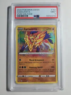 2020 Pokemon TCG - Zamazenta 102/185 - PSA 9 Vivid Voltage - Image 1