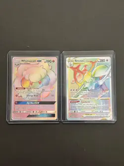 Pokemon Whimsicott GX Rainbow Rare 226/214 & Arceus Vstar Rainbow 176/172 NM - Image 1
