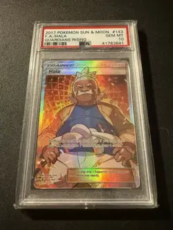 2017 POKEMON SUN & MOON GUARDIANS RISING #143 FULL ART/HALA PSA 10 - Image 1