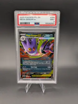 2025 POKEMON PFL EN-PHANTASMAL FLAMES #056 MEGA GENGAR EX PSA 9 56/94 - Image 3