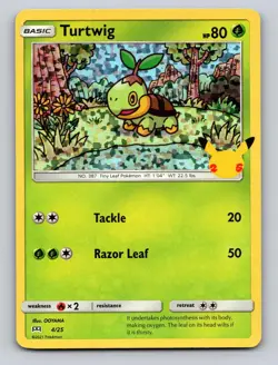 Turtwig 004/025 Promo McDonald's 25th Anniversary Promos Pokemon Holo NM - Image 1