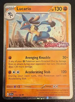 Lucario 114/198 Pokemon Scarlet & Violet Premium Collection Stamped Promo - Image 1