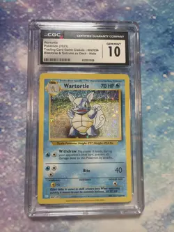 CGC 10 GEM MINT Wartortle 002/034 TCG Classic Holo Pokemon Card 2023 - Image 1