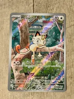Meowth 106/094 Illustration Rare Phantasmal Flames Pokemon Card TCG NM - Image 1