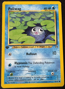 Neo Discovery Pokemon Card : Poliwag [1st Edition] #62 - Immaculate - Image 1