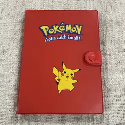 Vintage Red Pikachu Pokemon Card Holder Sleeve Book - Image 1