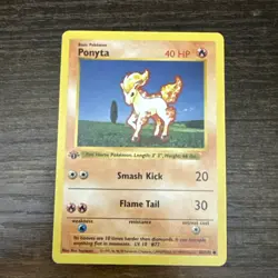 Ponyta 1st Shadowless 60/102 Base Set Regular LP - Pokemon Card - Image 1