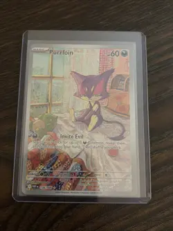 Pokemon Purrloin 136/086 Sv: White Flare Holo Illustration Rare Card 60HP l - Image 2