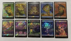 Magic The Gathering TMNT SURGE FOIL Pizza & Roof Top Land Set 10 Card Lot - Image 1