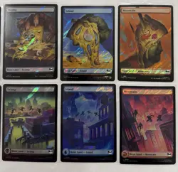 Magic The Gathering TMNT SURGE FOIL Pizza & Roof Top Land Set 10 Card Lot - Image 3