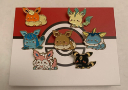 Pokemon Eevee Evolution Enamel Pin Eeveelution 7 Pin Set Cute Anime Cartoon - Image 1
