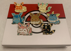 Pokemon Eevee Evolution Enamel Pin Eeveelution 7 Pin Set Cute Anime Cartoon - Image 2
