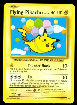 Pokemon FLYING PIKACHU 110/108 - XY Evolutions - SECRET RARE - NEAR MINT/MINT - Image 1