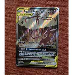 Pokemon TCG Espeon & Deoxys GX SM240 SM Black Star Promo TAG TEAM Holo 260 HP EN - Image 1
