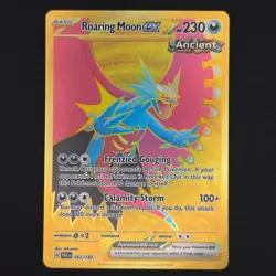 Pokemon TCG Card Roaring Moon ex 262/182 Paradox Rift Gold Hyper Rare - NM - Image 1