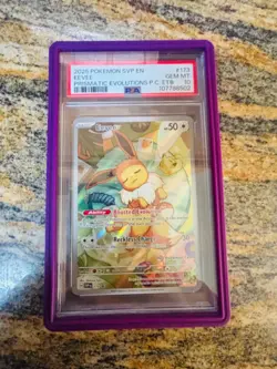 2025 POKEMON PRISMATIC EVOLUTIONS POKEMON CENTER ETB SVP PROMO #173 EEVEE PSA 10 - Image 1