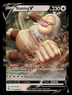 Slaking V 058/078 Holo V Rare Pokemon GO Pokemon TCG NM - Image 1