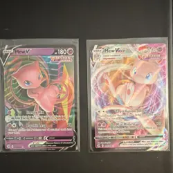 Pokemon TCG Mew V & Mew VMAX Holo Fusion Strike Card Lot - 2 Cards - Image 1